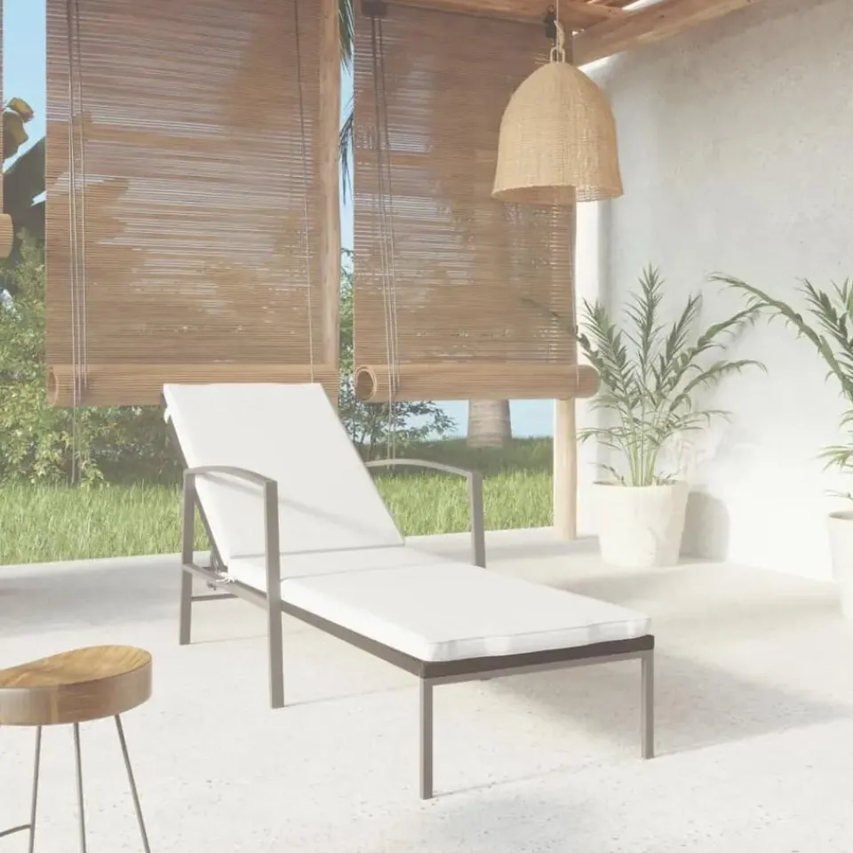 vidaXL - Ligstoel - Zwart - Poly rattan Clearance