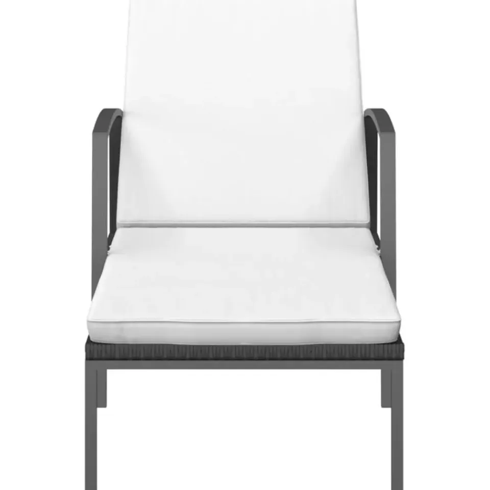 vidaXL - Ligstoel - Zwart - Poly rattan Clearance