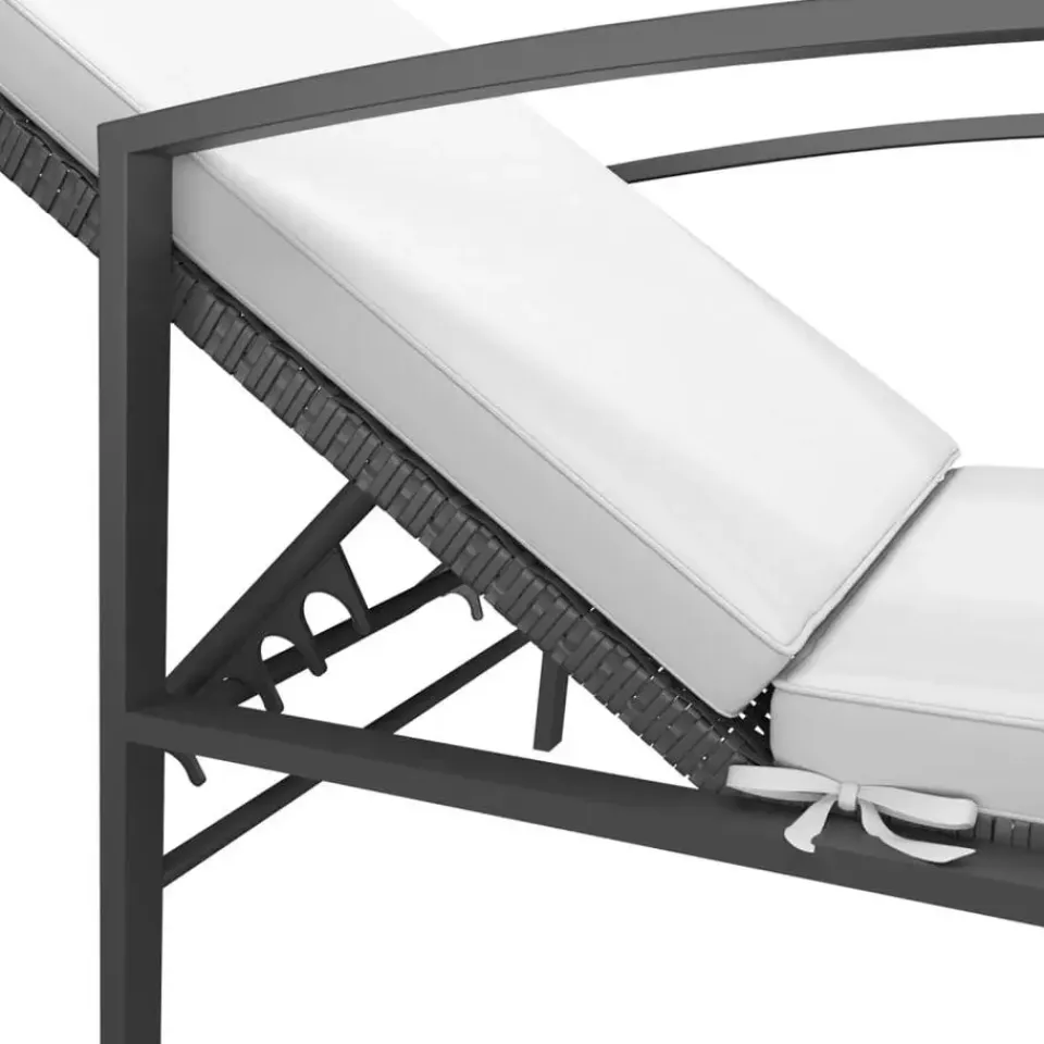 vidaXL - Ligstoel - Zwart - Poly rattan Clearance