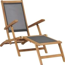 vidaXL - Ligstoel - Zwart - Hout Clearance