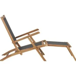 vidaXL - Ligstoel - Zwart - Hout Clearance