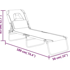 vidaXL - Ligstoel - Zwart - Staal Sale