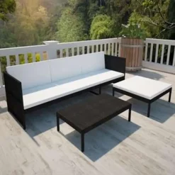 vidaXL - Lounge Sets - Zwart - Poly rattan Best
