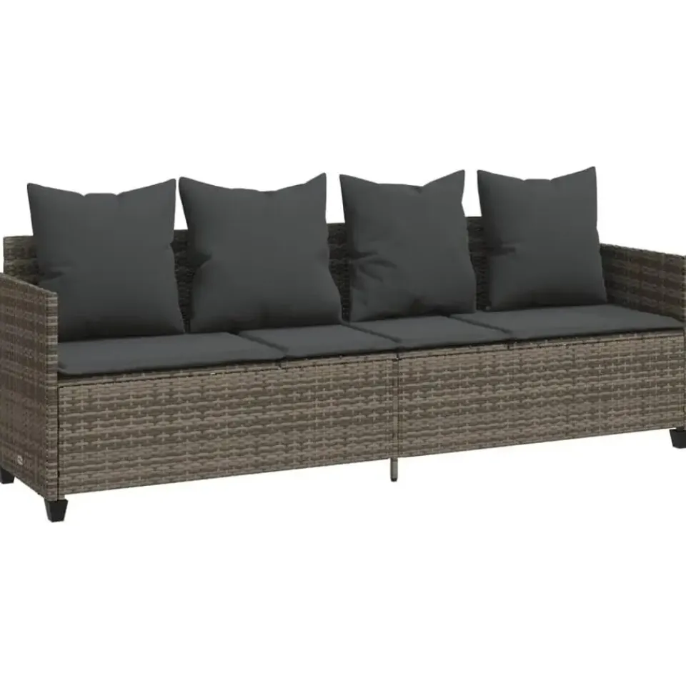 vidaXL - loungebank - Grijs - Poly rattan Best