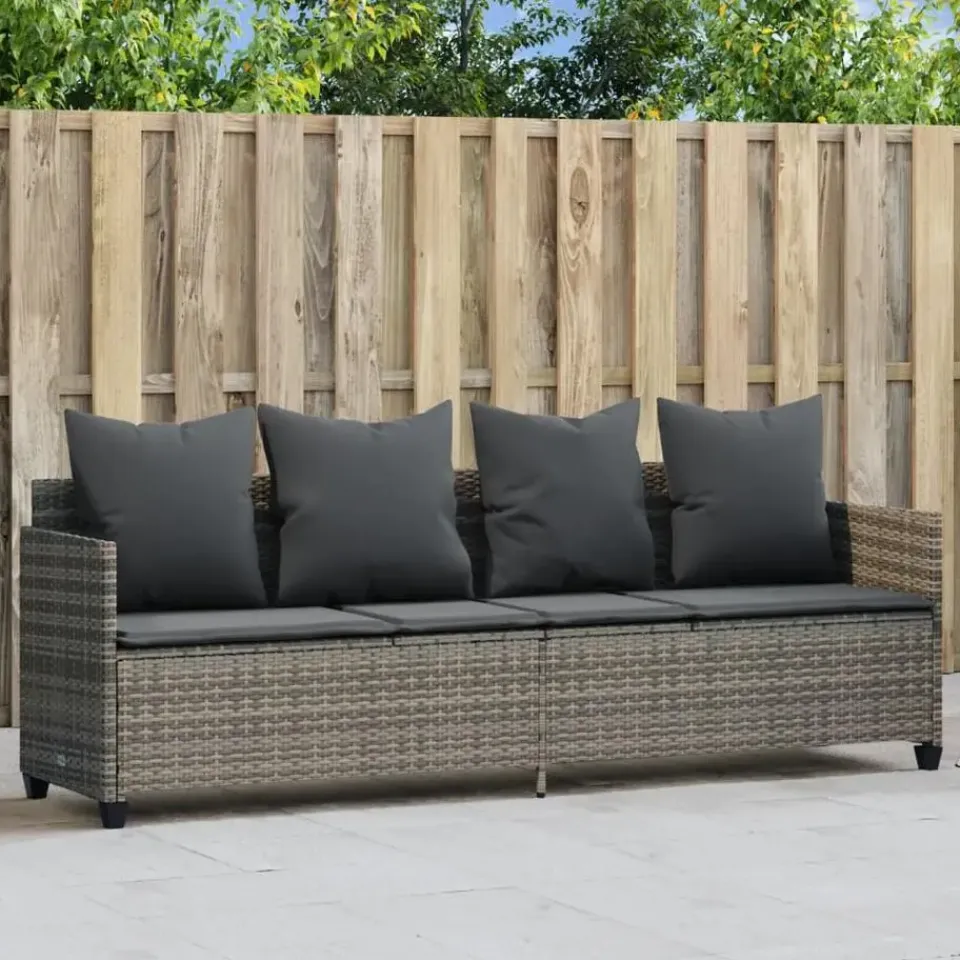 vidaXL - loungebank - Grijs - Poly rattan Best