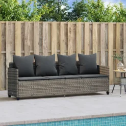 vidaXL - loungebank - Grijs - Poly rattan Best