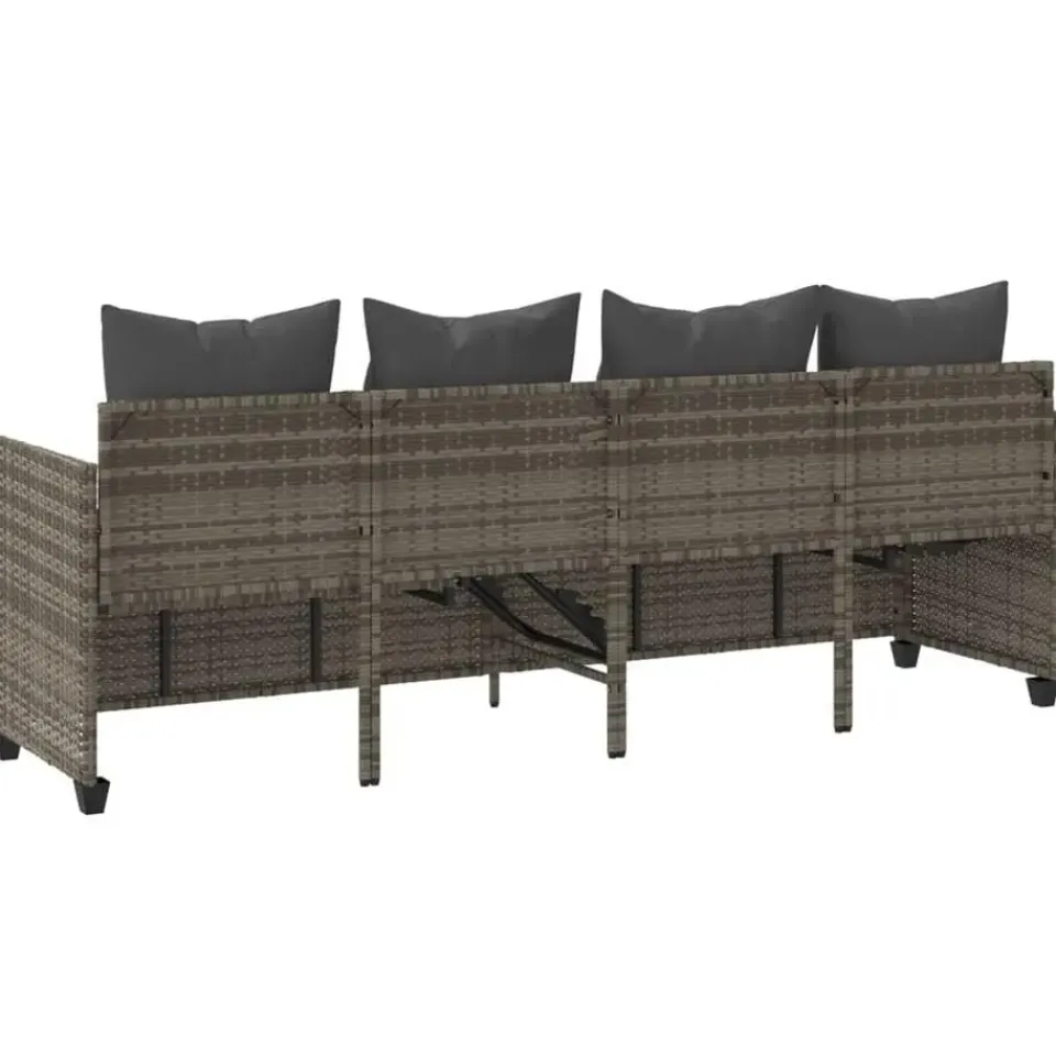 vidaXL - loungebank - Grijs - Poly rattan Best