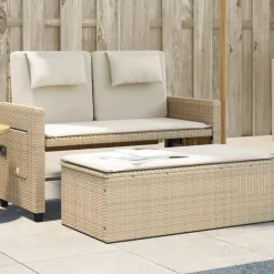 vidaXL - Loungebanken Verstelbare met crème kussens - Beige - 113x61x87 cm Clearance