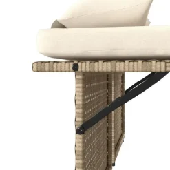 vidaXL - Loungebanken Verstelbare met crème kussens - Beige - 113x61x87 cm Clearance