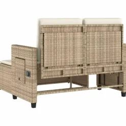 vidaXL - Loungebanken Verstelbare met crème kussens - Beige - 113x61x87 cm Clearance