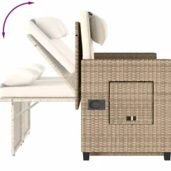 vidaXL - Loungebanken Verstelbare met crème kussens - Beige - 113x61x87 cm Clearance