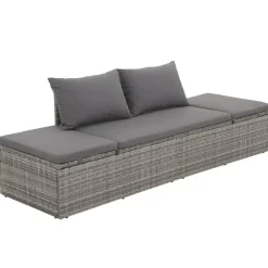 vidaXL - Loungebed - Grijs - Poly rattan Discount