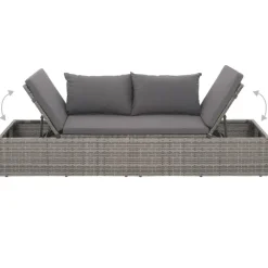 vidaXL - Loungebed - Grijs - Poly rattan Discount