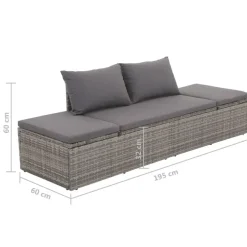 vidaXL - Loungebed - Grijs - Poly rattan Discount