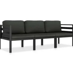 vidaXL - Loungeset - Antraciet - Aluminium New