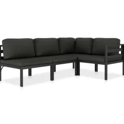 vidaXL - Loungeset - Antraciet - Poly rattan New