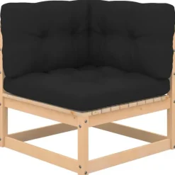 vidaXL - Loungeset - Antraciet - Grenenhout - 3 stuks - Met kussens Online