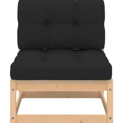 vidaXL - Loungeset - Antraciet - Grenenhout - 3 stuks - Met kussens Online