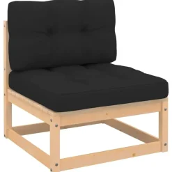 vidaXL - Loungeset - Antraciet - Grenenhout - 3 stuks - Met kussens Online