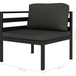 vidaXL - Loungeset - Antraciet - Aluminium Online