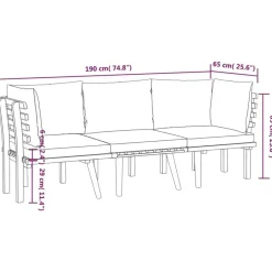 vidaXL - Loungeset - Bruin - Acaciahout