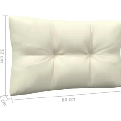 vidaXL - Loungeset - Crème - Grenenhout - 3 stuks - Met kussens Outlet