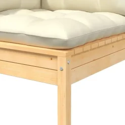 vidaXL - Loungeset - Crème - Grenenhout - 3 stuks - Met kussens Outlet