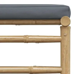 vidaXL - Loungeset - Donkergrijze - Bamboe - 3 stuks - Met kussens Hot