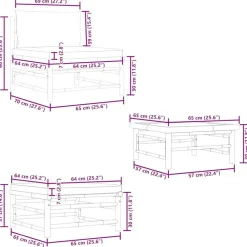 vidaXL - Loungeset - Donkergrijze - Bamboe - 3 stuks - Met kussens Hot
