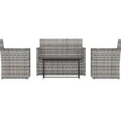 vidaXL - Loungeset - Grijs - Poly rattan Hot
