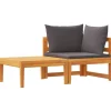 vidaXL - Loungeset - Grijs - Acaciahout - 2 stuks - Met kussens Sale