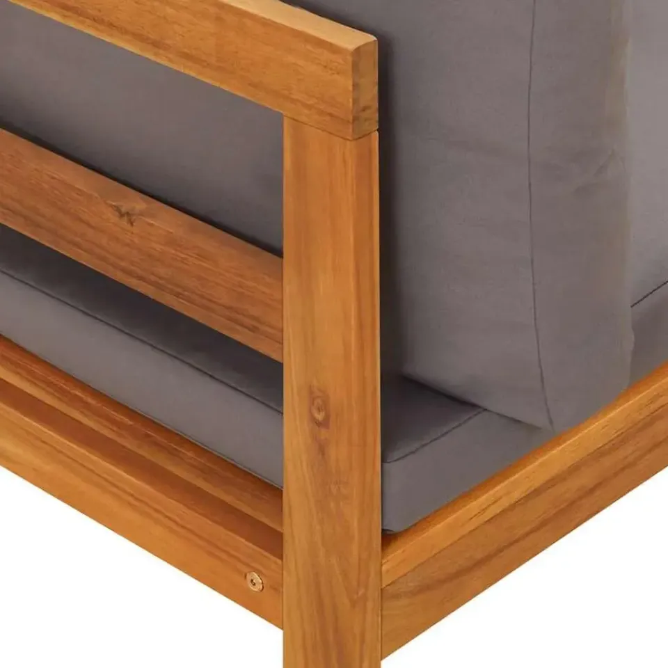 vidaXL - Loungeset - Grijs - Acaciahout - 2 stuks - Met kussens Sale