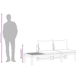 vidaXL - Loungeset - Grijs - Acaciahout - 2 stuks - Met kussens Sale