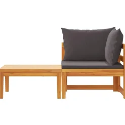 vidaXL - Loungeset - Grijs - Acaciahout - 2 stuks - Met kussens Sale