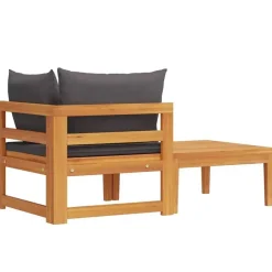 vidaXL - Loungeset - Grijs - Acaciahout - 2 stuks - Met kussens Sale