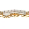 vidaXL - Loungeset - Lichtgrijze - Acaciahout - 9 stuks - Met kussens New