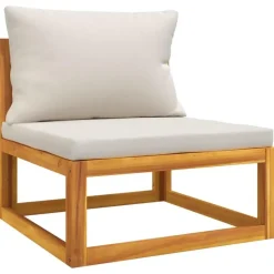 vidaXL - Loungeset - Lichtgrijze - Acaciahout - 9 stuks - Met kussens New