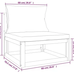 vidaXL - Loungeset - Lichtgrijze - Acaciahout - 9 stuks - Met kussens New
