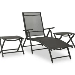 vidaXL - Loungeset - Zwart - Aluminium Best