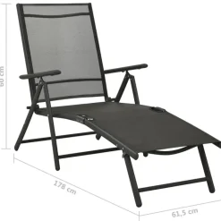 vidaXL - Loungeset - Zwart - Aluminium Best