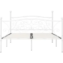 vidaXL - Metalen bed frame met hoofd- en voeteneinde - Wit - 120x200 cm New