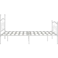 vidaXL - Metalen bed frame met hoofd- en voeteneinde - Wit - 120x200 cm New