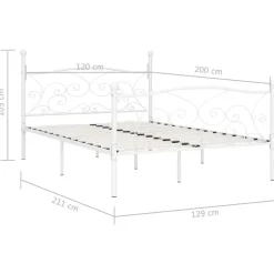 vidaXL - Metalen bed frame met hoofd- en voeteneinde - Wit - 120x200 cm New