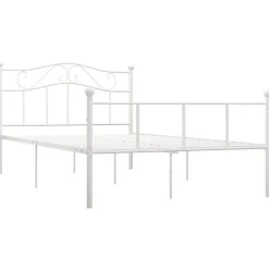 vidaXL - Metalen bed frame met hoofdeinde - Wit - Metaal - 120x200 cm New