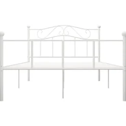 vidaXL - Metalen bed frame met hoofdeinde - Wit - Metaal - 120x200 cm New