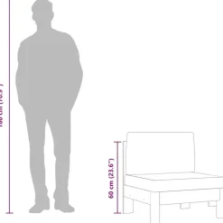 vidaXL - Middenbanken - Grijs - Acaciahout - 2 stuks - Met kussens Sale
