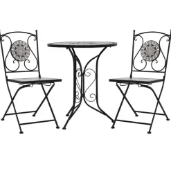 vidaXL - Mozaïek Bistroset - Grijs - Keramiek Clearance