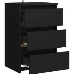 vidaXL - Nachtkastje - Zwart - Bewerkt hout - 2 stuks