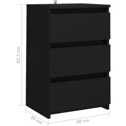 vidaXL - Nachtkastje - Zwart - Bewerkt hout - 2 stuks