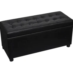 vidaXL - Opberg Hocker - Zwart - Kunstleer Clearance